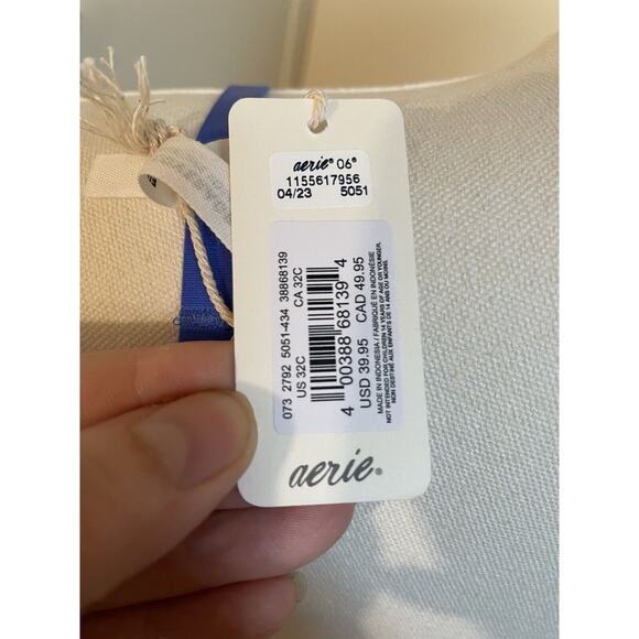 Aerie Smoothez Blue Unlined Full Coverage Bra Underwire Sz 32C NWT - Picture 3 of 5